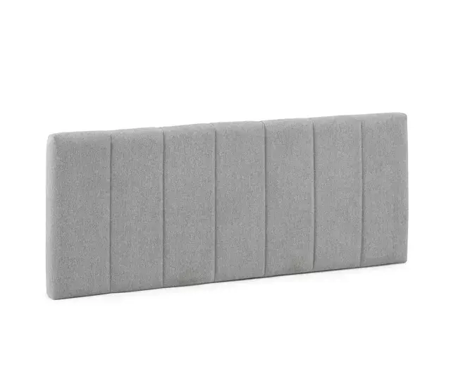Cabecero tapizado Creta 140x60 cm Color Gris, para Cama 135, Acolchado con Espuma, Bordado Vertical, 8 cm de Grosor, Abarc...