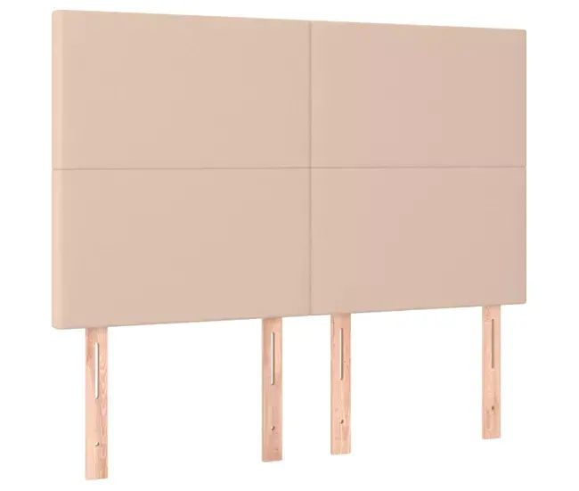 Cabeceros 4 unidades cuero sintético capuchino 72x5x78/88 cm Extenso