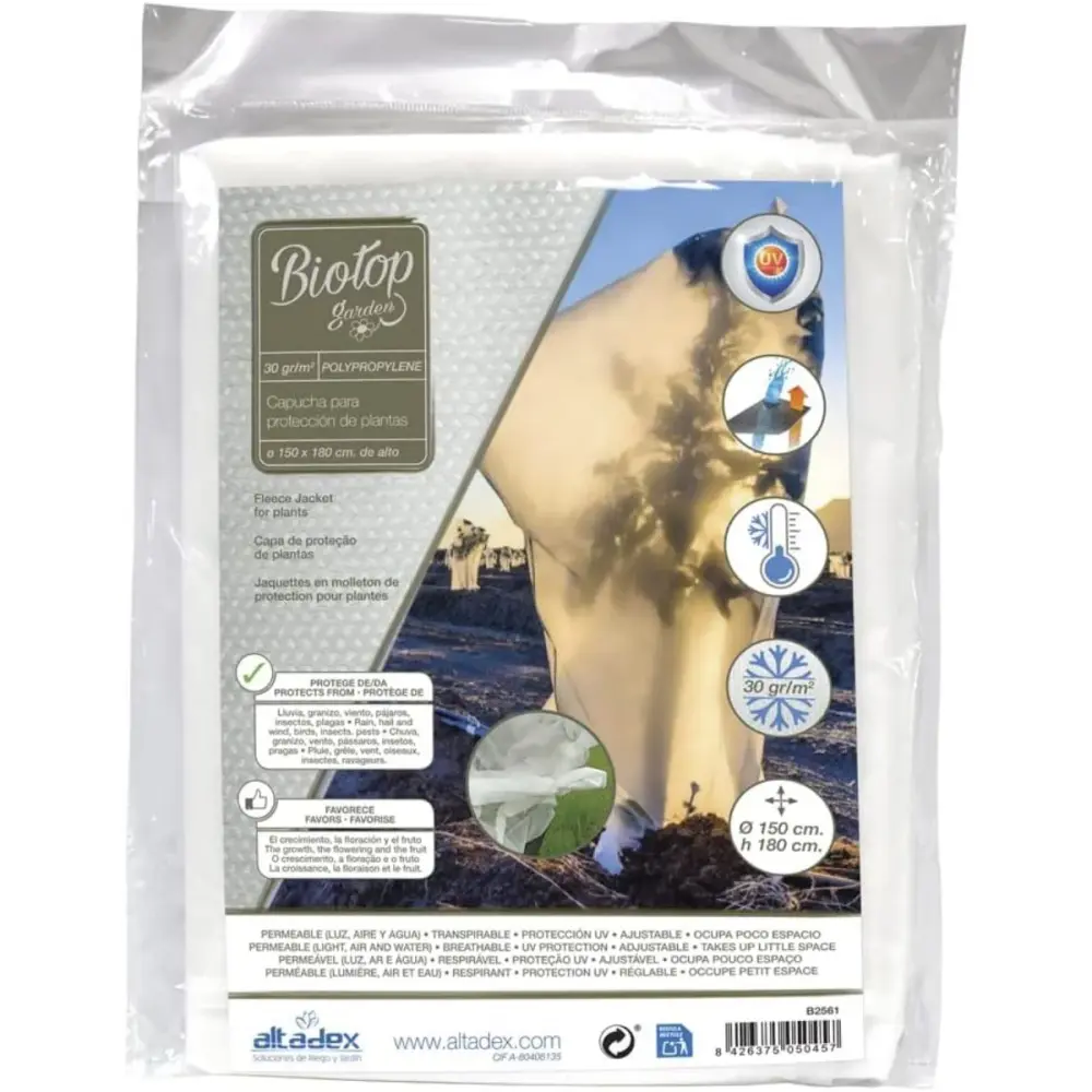 Capucha protectora antiheladas con cordón 30 g/m2 Biotop