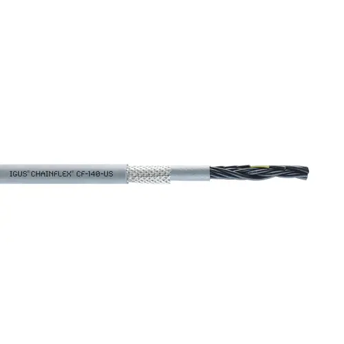 Igus CF140US-05-07 20 AWG 7C Stranded Bare Cobrizo Shielded TC Braid PVC 600V Chainflex CF140US Control Cable