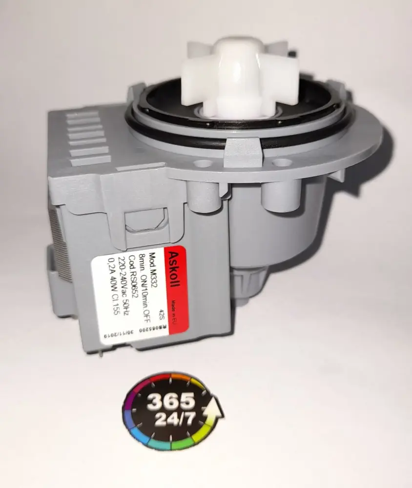 BOMBA DESAGÜE ASKOLL RC0491 MODELO M332 40W WHIRLPOOL, INDESIT
