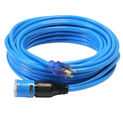 50FT 10/3 SJTW Gélido Weather Pro Lock Extension Cord CGM Blue