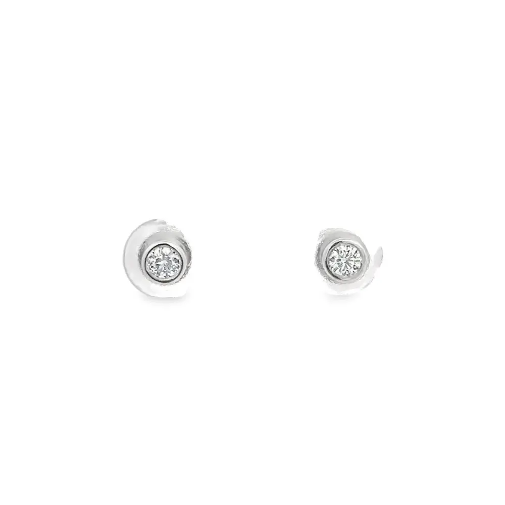 D0.20CT 14KW STUD SOLITARY EARRING