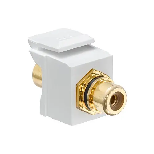 Leviton RCA QuickPort Connector Gold Plated Ébano Stripe White Housing 40830-BWE