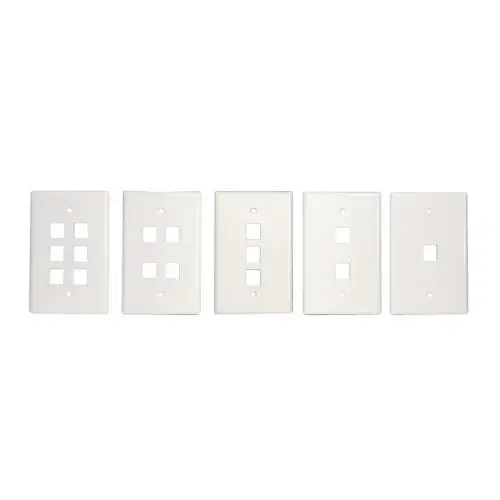 2 Port Single Gang Smooth KMJ Faceplate Electrical Ivory FPKS0200