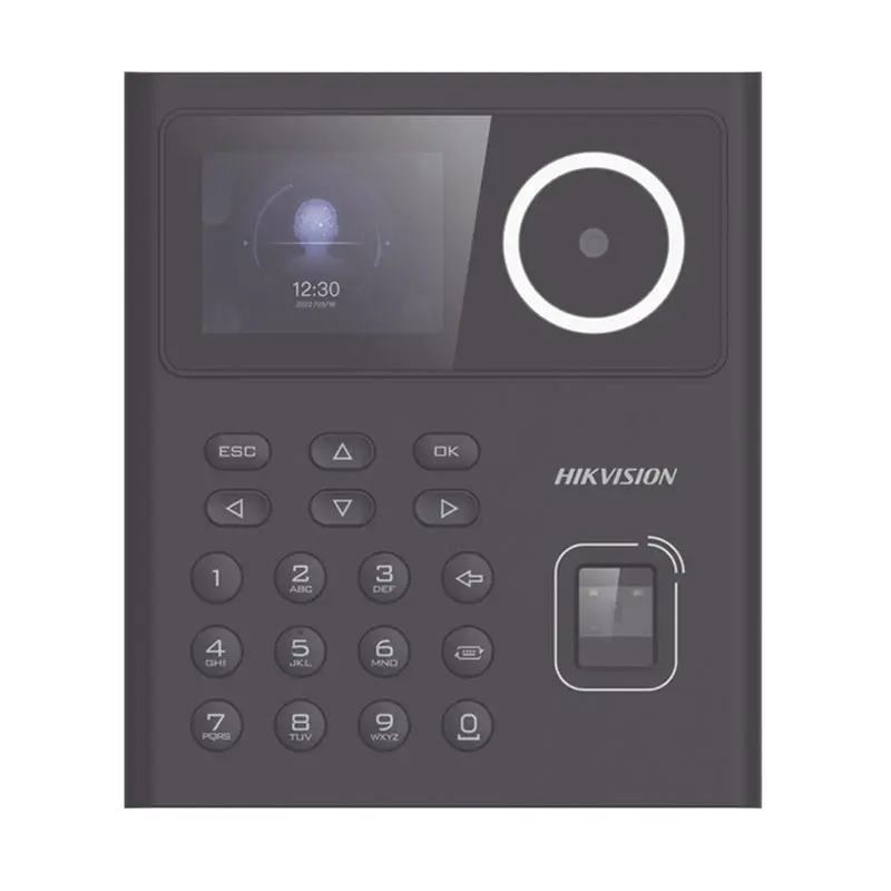 Terminal De Reconocimiento Facial HIKVISION LCD 2.4" 2.4 MP Rostros Tarjetas Y Huellas para Uso Industrial
