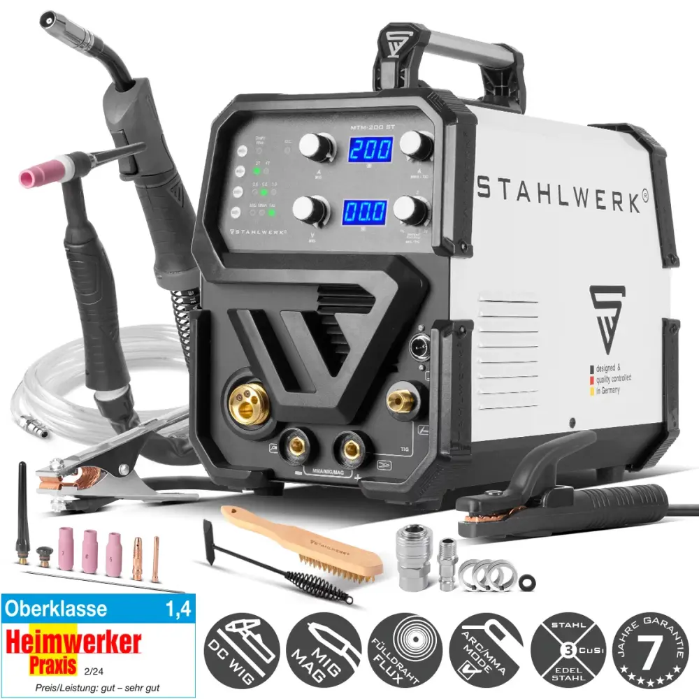 Dispositivo de soldadura Combi Stahlwerk MTM-200 ST 3--1 Dispositivo de soldadura de gas protector | Inversor con 200 y al...