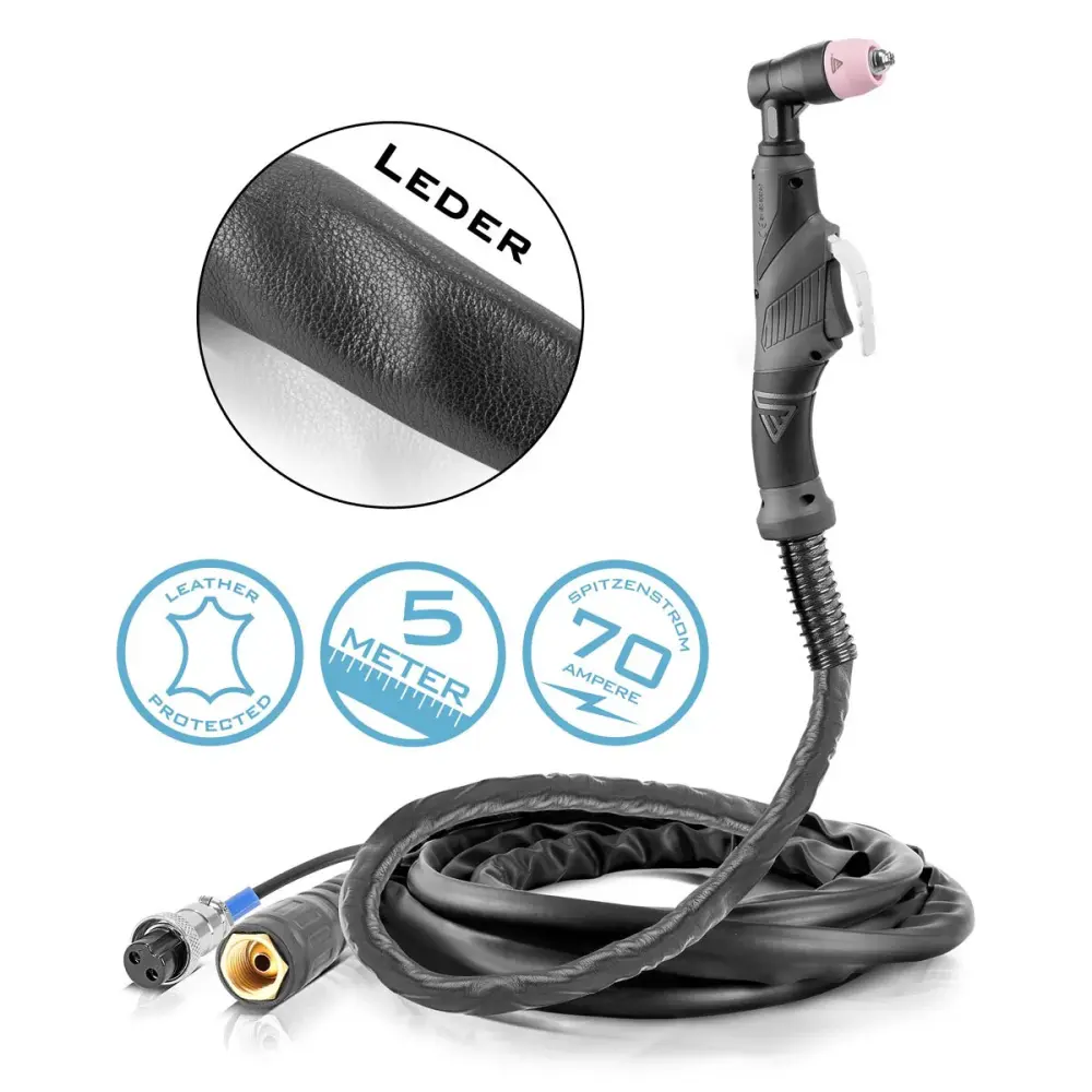 Steelworks Plasma cutting burner AG-60 | SG-55 to 70 cut cutting burner | Plasma grenner en piel -protected 5 m hose packa...