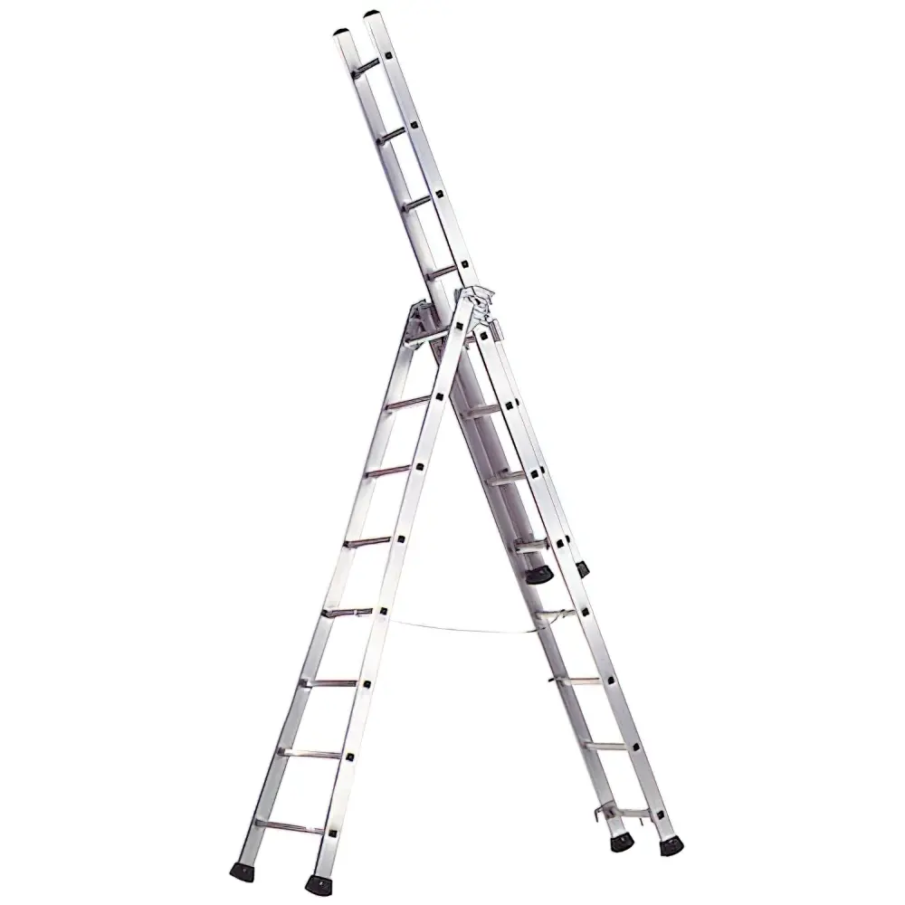 Escalera Aluminio Industrial Pronor 3 Tramos.12+12+12 Peldaños Kit para el Hogar