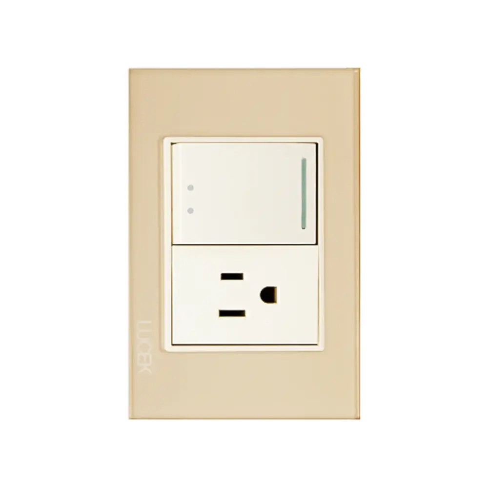 Manta Ignífuga Placa Apagador Escalera y Contacto Cristal Dorado Marfil