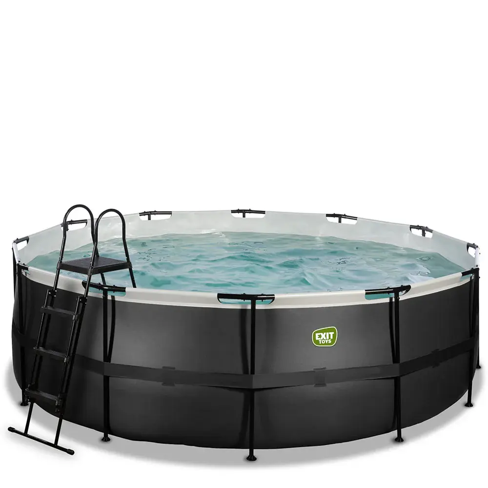 Piscina EXIT Azabache 427x122 con filtro y escalera - negro