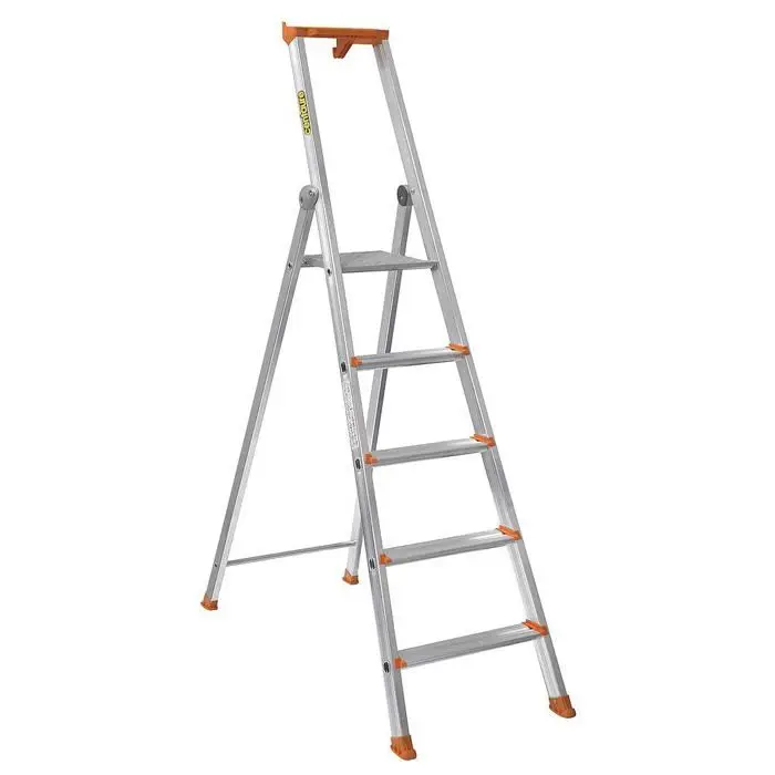 Escaleras de tijera de aluminio altura de trabajo 3,00m 5 peldaños centaure Material Liviano