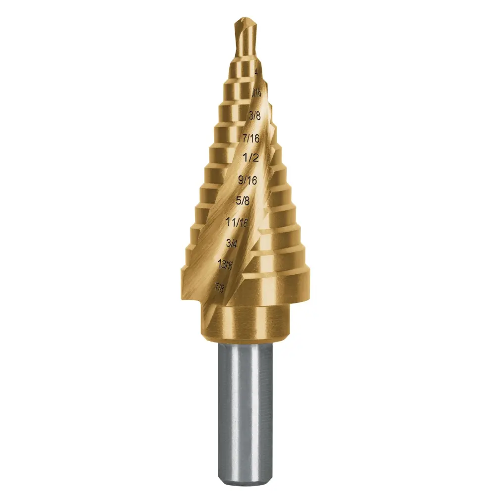 BROCA ESCALONADA TITANIO 12 ESCALONES 3/16' 7/8', EXPERT Altura Máxima 4 Metros