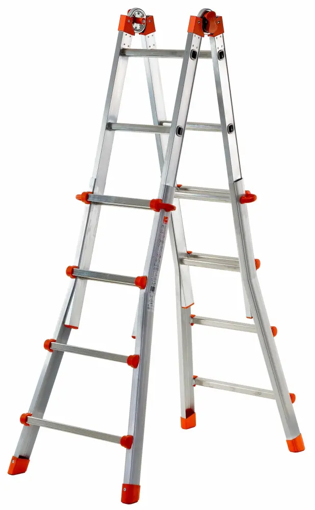 Escalera de Fibra Gierre-al002-escalera telescópica multiposición de aluminio peppina de 100