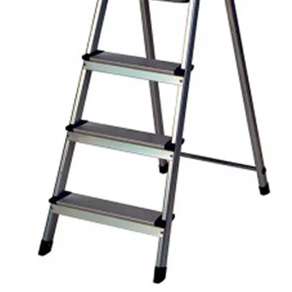 Escalera metálica 7house 4 peldaños gris 154x44x56 cm con Barandilla de Seguridad