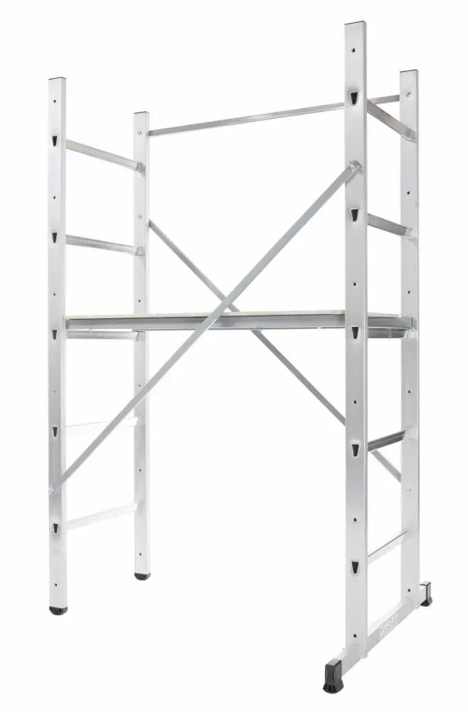 Escalera Telescópica Hailo-9473-311-andamio de aluminio hobby 3 (altura máxima de trabajo 3 m)