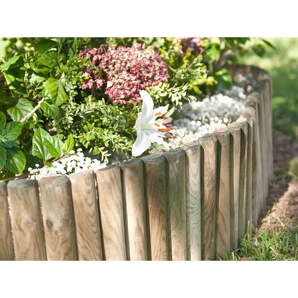 Bordura de madera 250 cm 40 x 7 cm