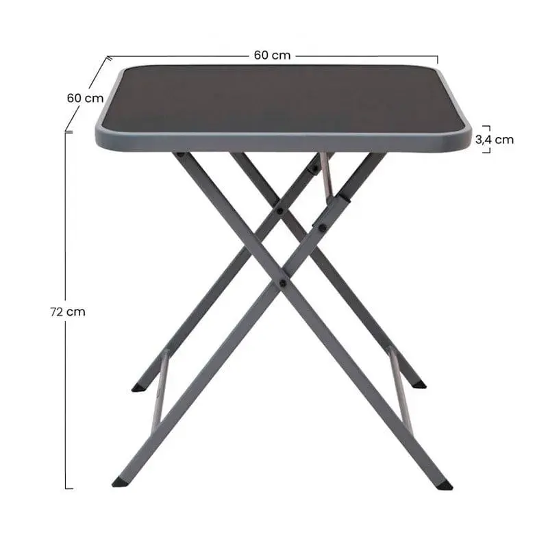 Mesa Emili 7house plegable cuadrada gris 72x60x60 cm