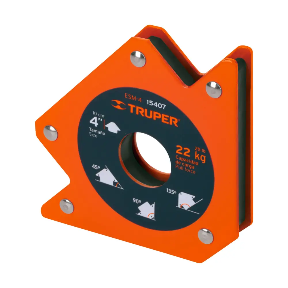 Profesional de Precisión Escuadra Magnética P/Soldar, 4", Capacidad 22 Kg, Truper 15407