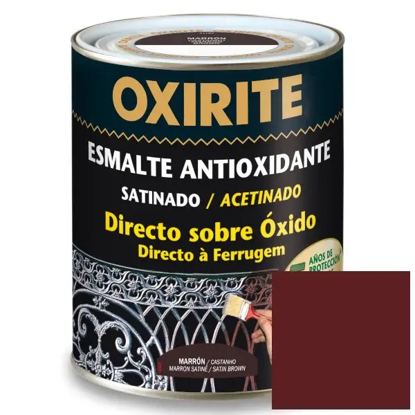 Esmalte antioxidante liso marrón satinado oxirite 750 ml