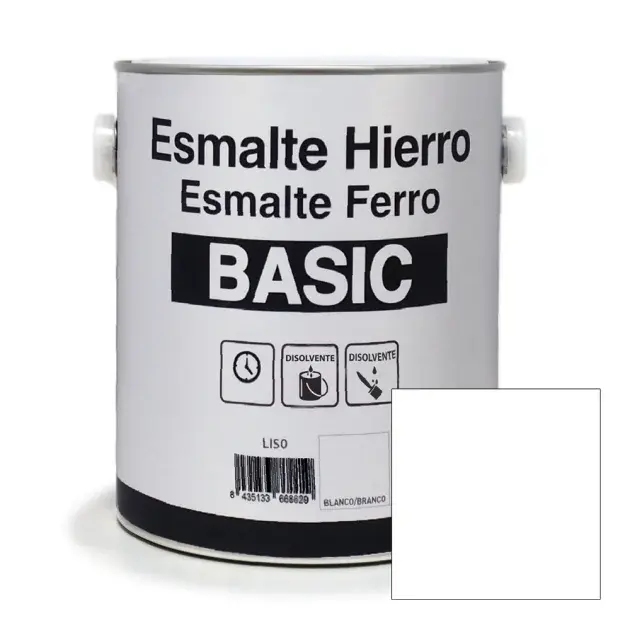 Esmalte hierro liso blanco brillante basic 2,5 l