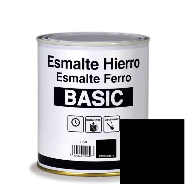 Esmalte hierro liso negro brillante basic 750 ml