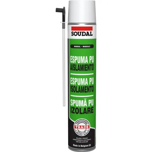 Espuma poliuretano aislamiento (cánula) soudal 750 ml