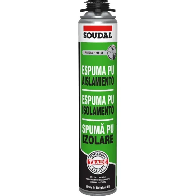 Espuma poliuretano aislamiento (pistola) soudal 750 ml