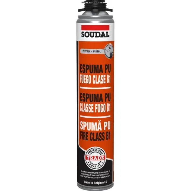 Espuma poliuretano fuego clase b1 (pistola) soudal 750 ml