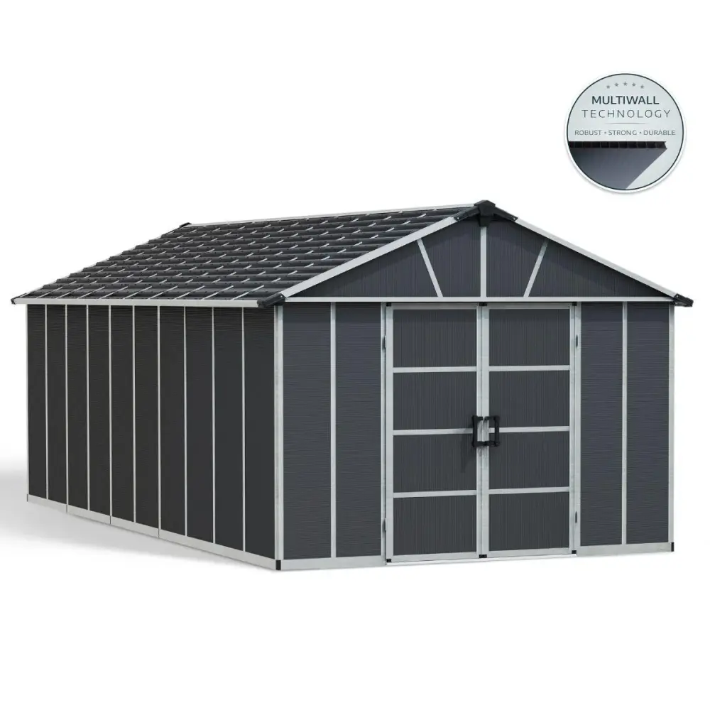 Caseta de jardín Yukon 643x332x252 cm con suelo