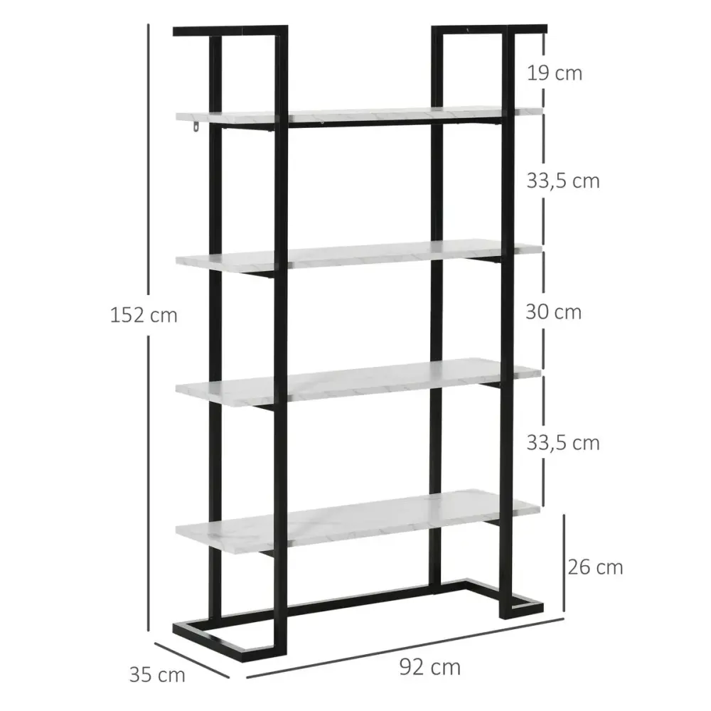 Estante para Garaje Estanterí Cuxton Homcom 4 niveles negro/blanco 152x92x35 cm