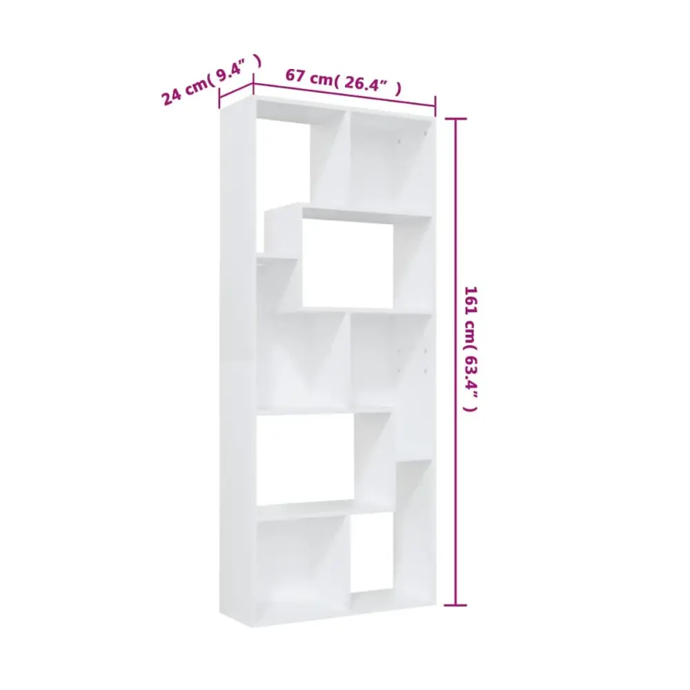 Estanterí Kenta forma irregular uso vertical u horizontal 161x67x24 cm