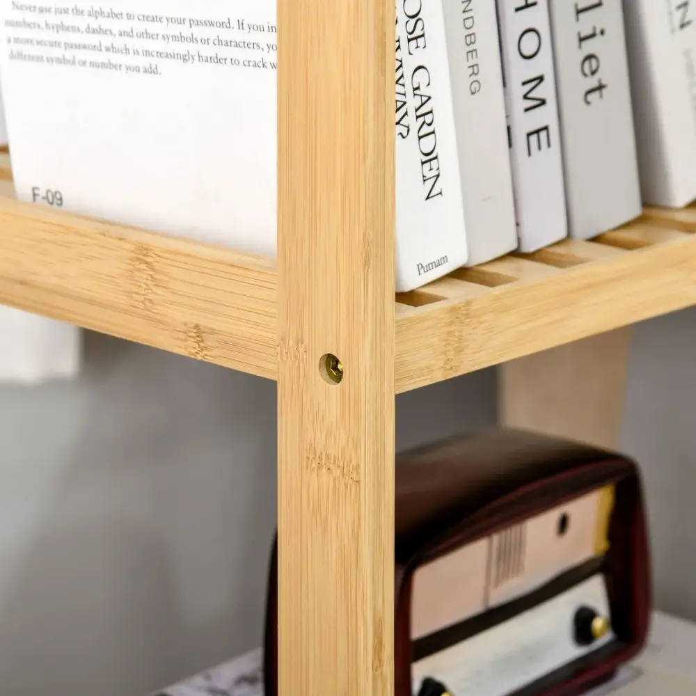 Estanterí Rhima Homcom 4 niveles bambú auténtico 112x62x33 cm