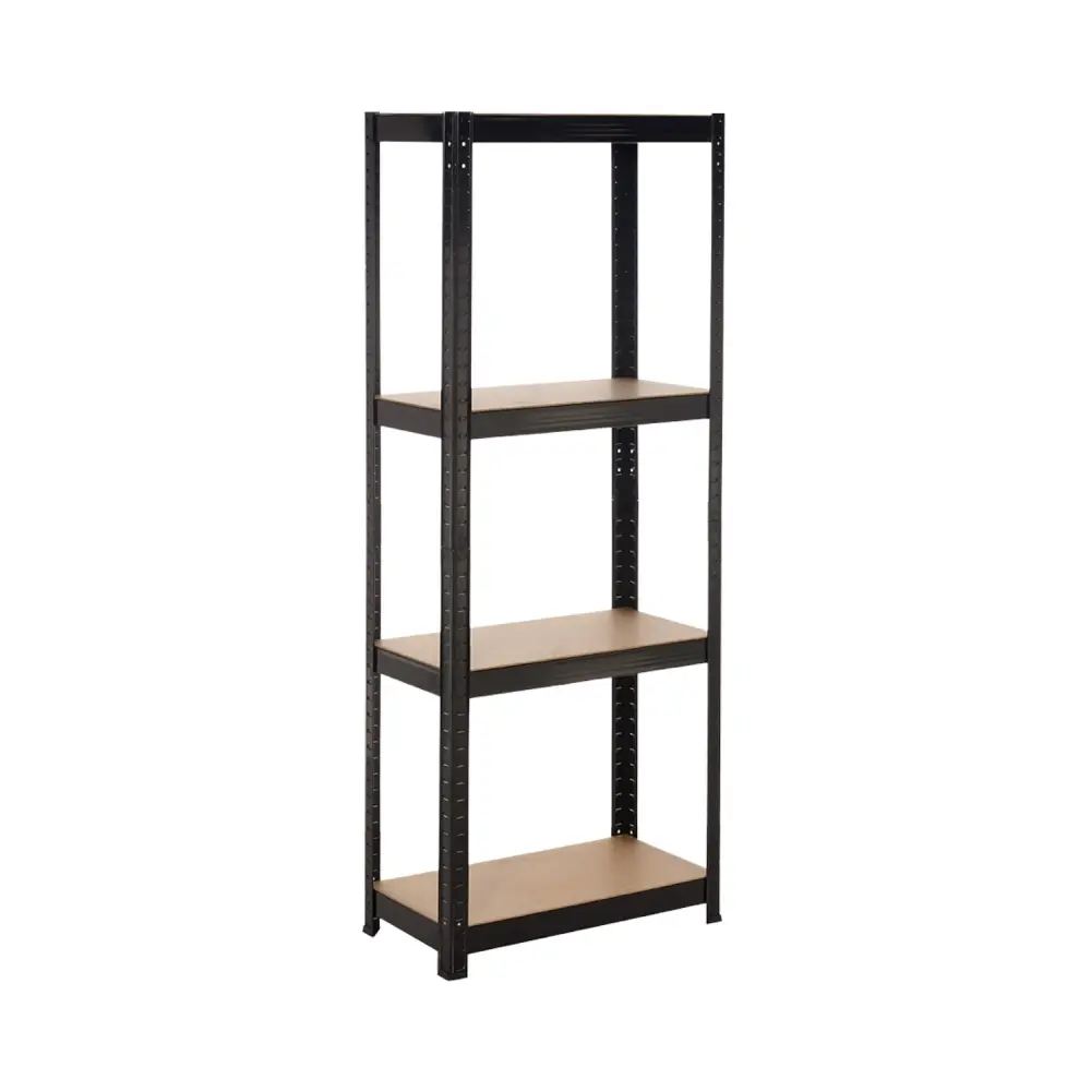 Organizador de Pared Estanterí metálica negra con 4 baldas ajustables 148x60x30cm 240kg 7house