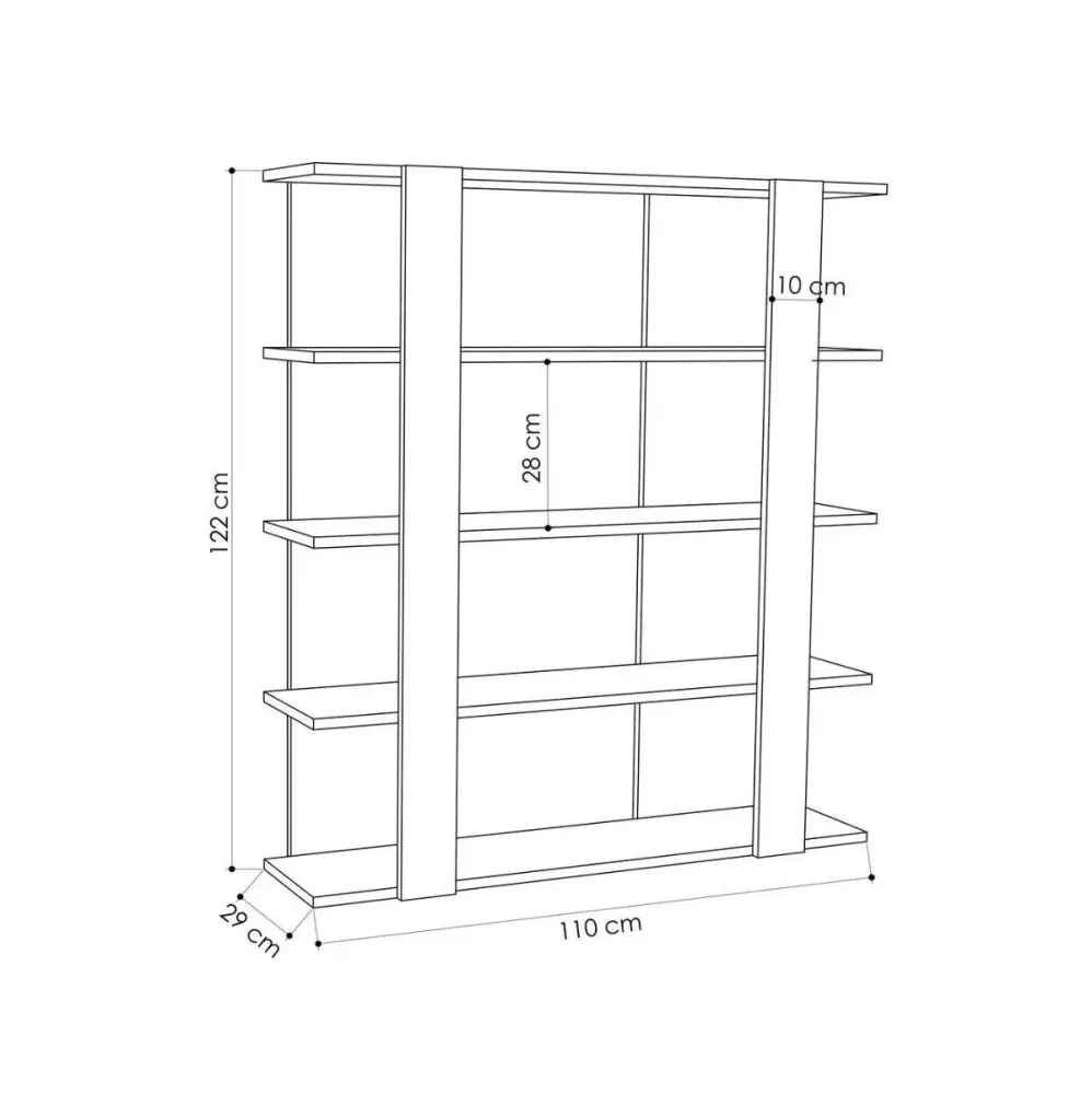 Portaherramientas Móvil Estanterí Bourke 4 niveles 122x110x29 cm