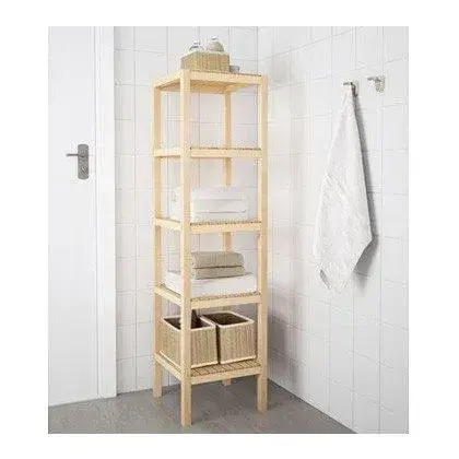 Estanterí Auxiliar de Baño de madera 5b con Adhesivo Fuerte