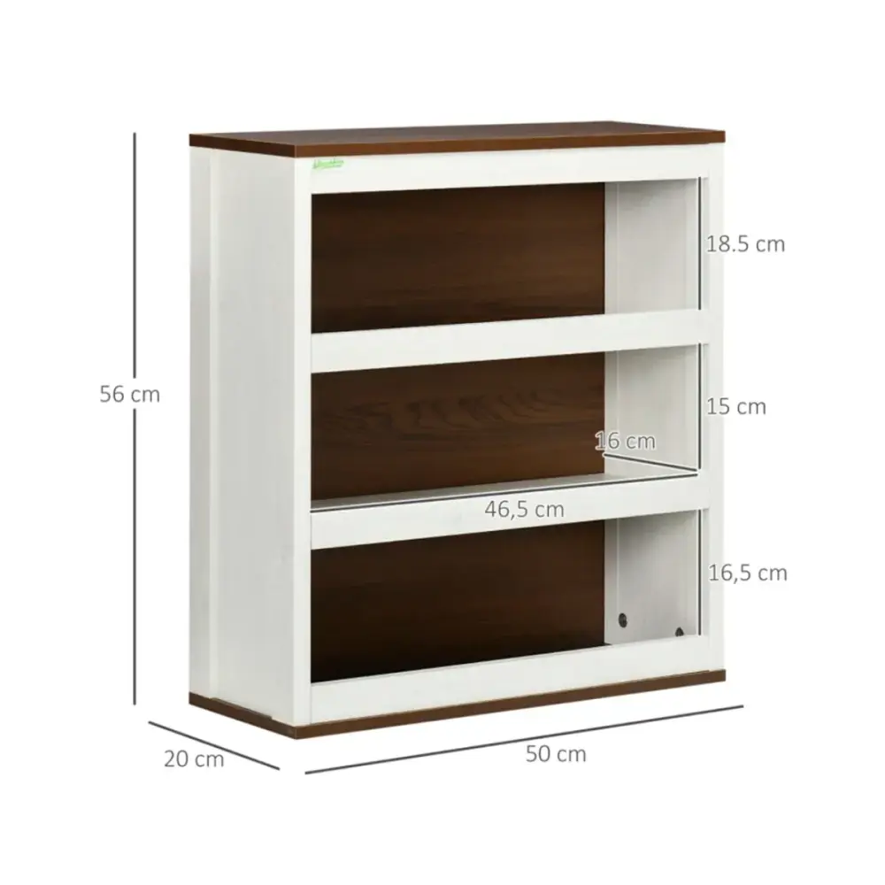 Instalación Profesional Armario de pared Kleankin 3 estantes blanco/nogal 56x50x20 cm