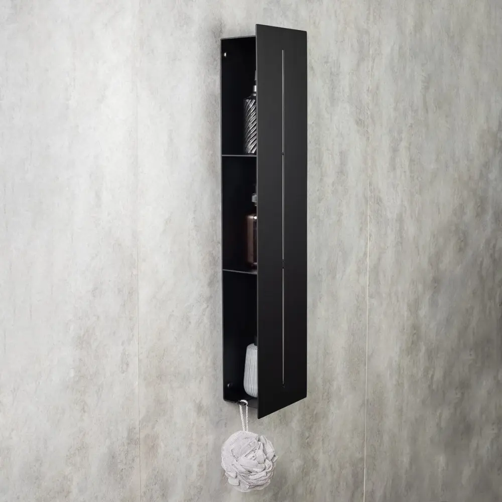 Portarrollos de Papel Daske estante de baño de aluminio, negro, continental