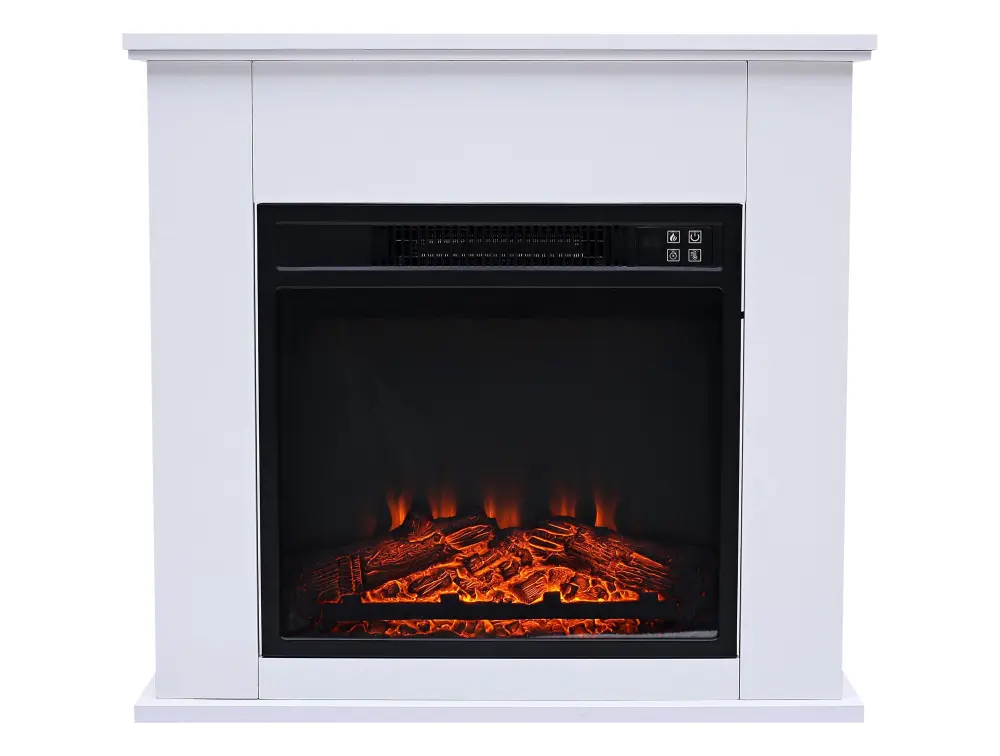 Chimenea eléctrica de suelo 2kw acero lacado blanco con mando distancia Purline
