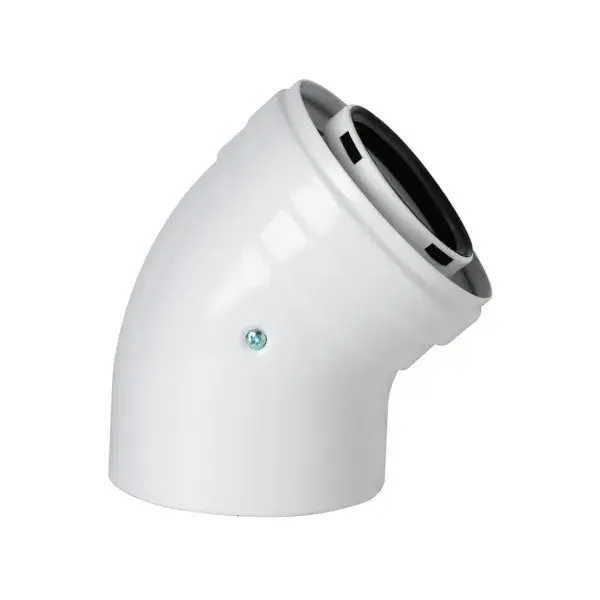 Codo 45º evacuación humos 60/100 mm