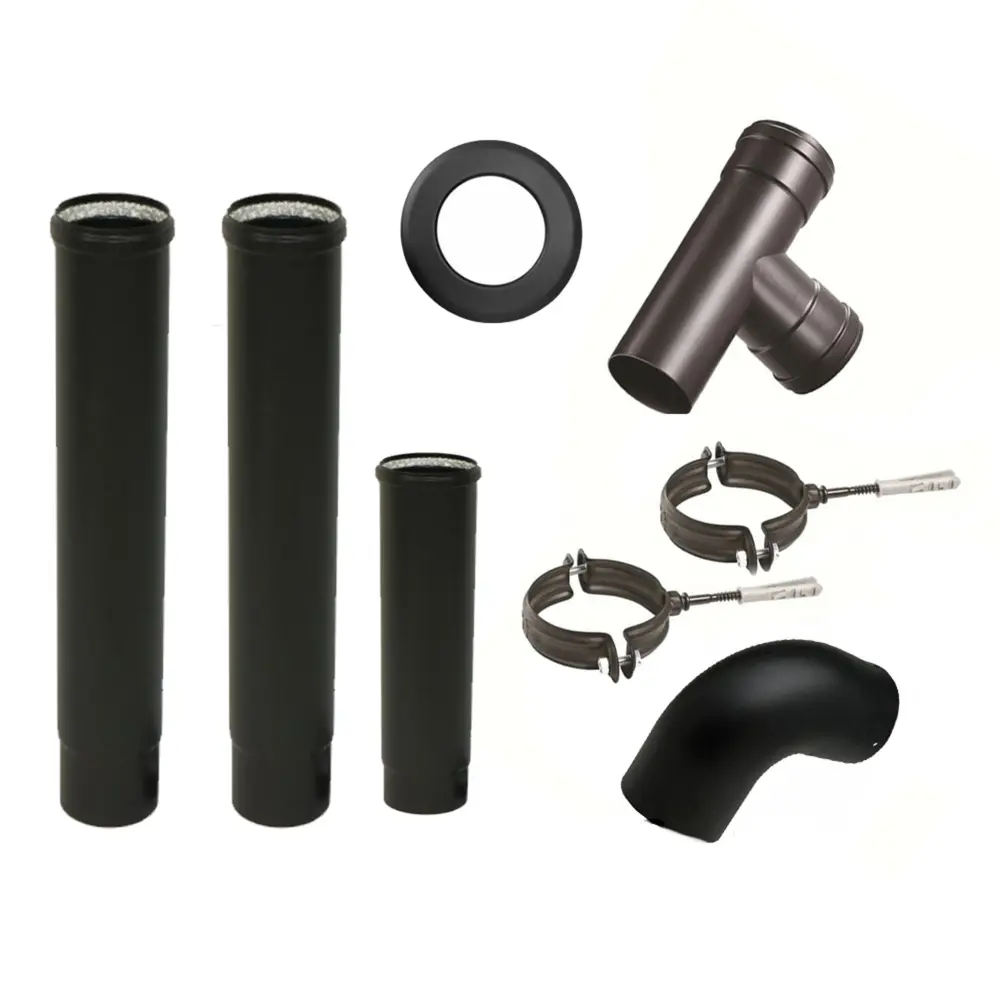 Kit de tubos para estufas de pellets de 80 mm de diámetro Sannover