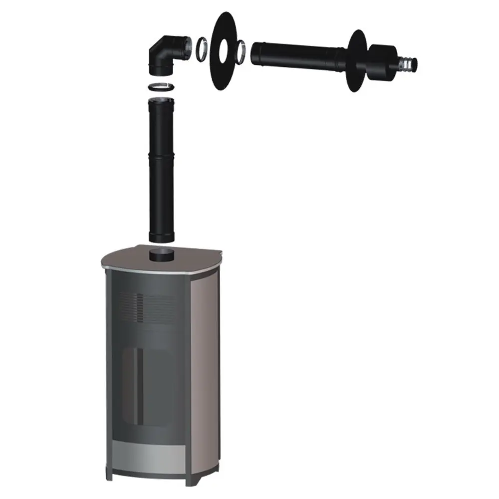 Kit de ventosa universal ø80/125 conexión completa (salida frontal) arriba Sannover