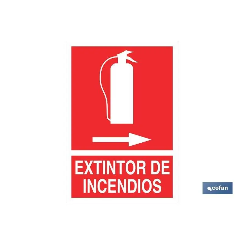 Certificado CE Señal luminiscente 420x297mm. Extintor de incendios pictograma + texto