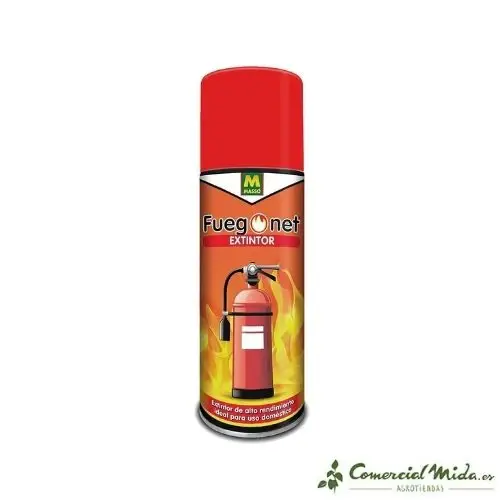 Extintor FUEGONET Uso Portátil y Doméstico 500 gr Compatible con Sistemas de Alarma
