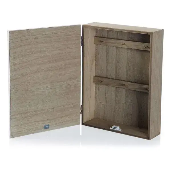 Acero Inoxidable Premium Armario de llaves Hamsa Madera MDF (6,5 x 26 x 20 cm)