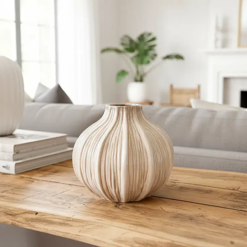 Cinta Métrica Florero Cerámica Esmaltada Redondo 16cm | Frank Home