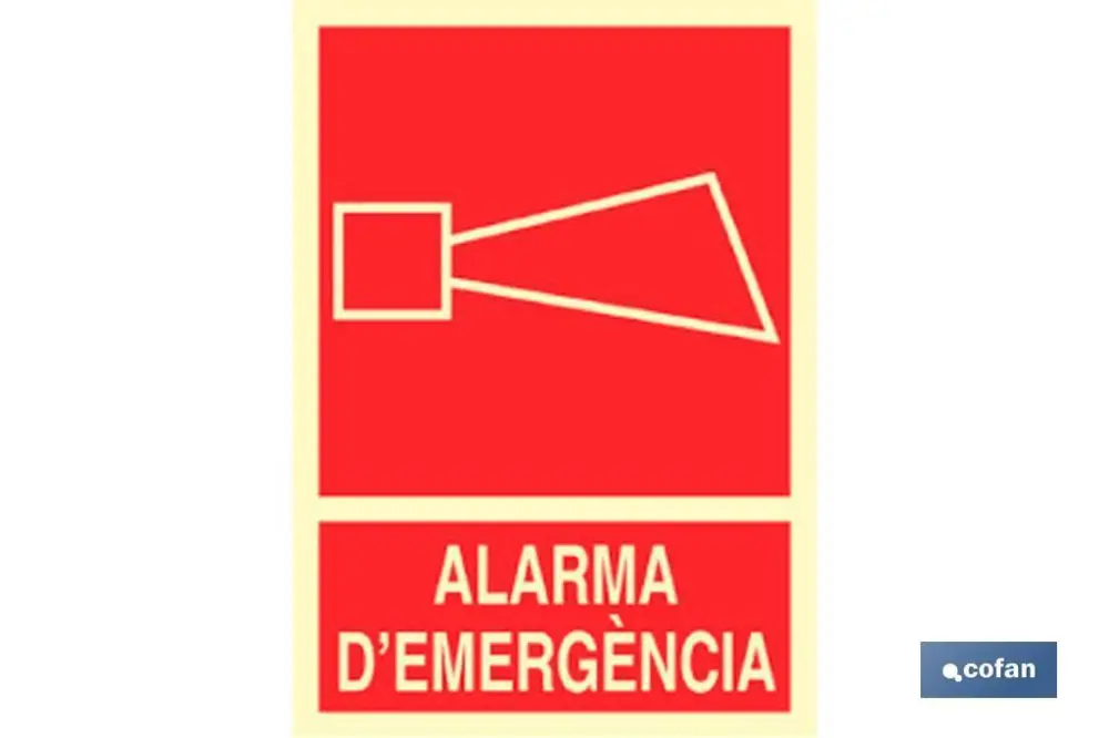 Señal luminiscente 297x210mm. Alarma demergencia