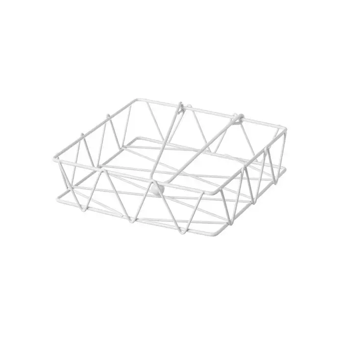 Servilletero metálico blanco 19 x 19 x 5,30 cm con Punta de Carburo