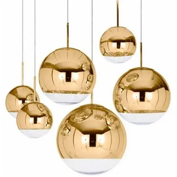 Aplique de Pared Lámpara de techo Cobre Ball Gold cristal espejo dorado Ø40 cm