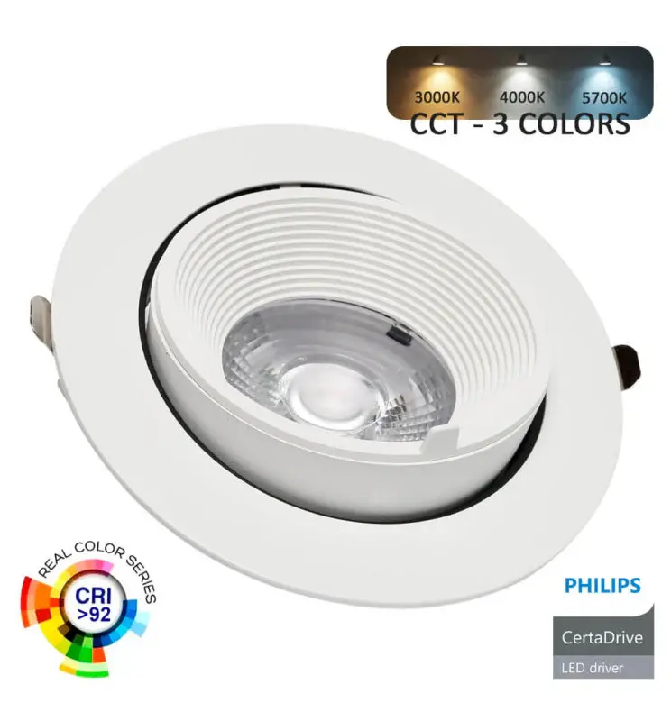 Downlight focus led circular encastable i orientable 25w CCT
